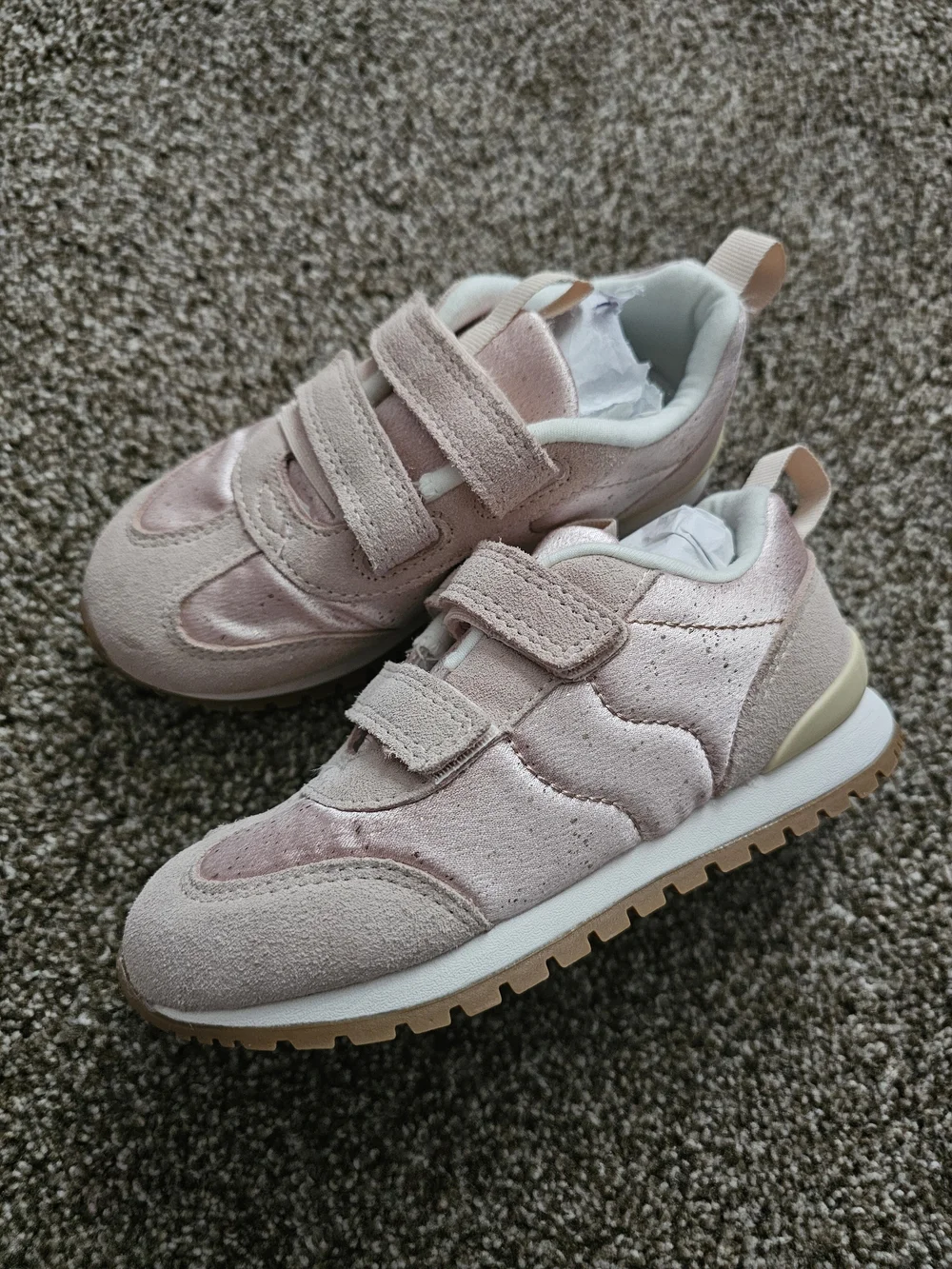 Kids Pink Velcro Athletic Sneakers